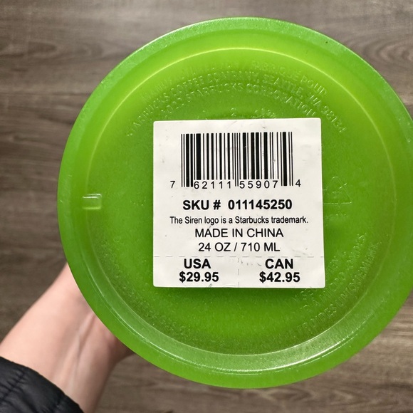 Starbucks Bright Green Reusable Tumbler with Matching Lid - Picture 3 of 3